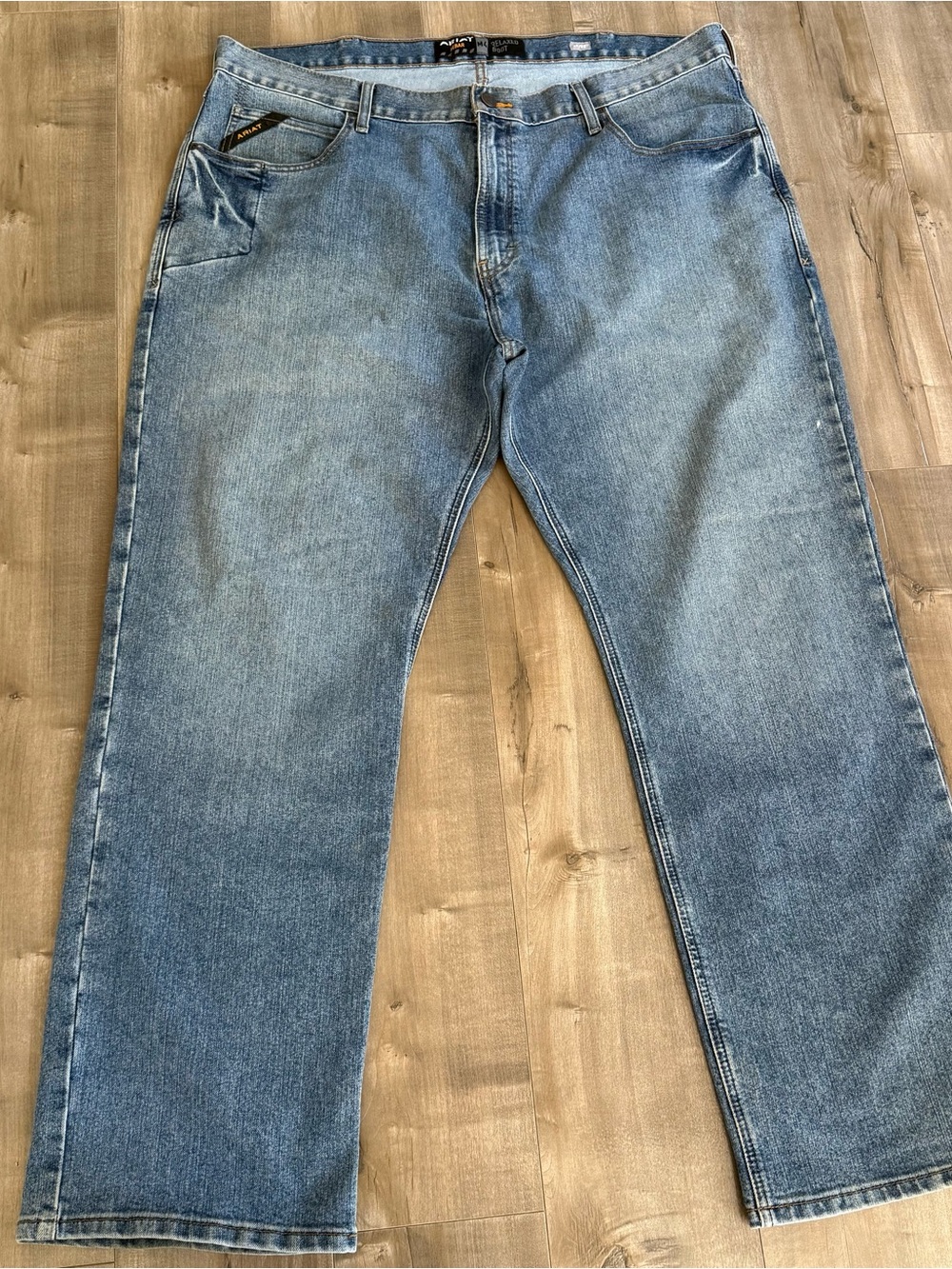 Ariat Rebar M4 Relaxed Boot Cut Jeans Denim 42 x 32 Vintage Wash Blue Outdoor